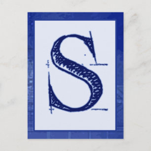 Blueprint Letter "S" Typografie Banner Kaart