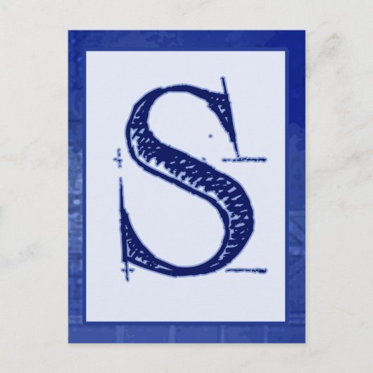Blueprint Letter "S" Typografie Banner Kaart (Voorkant)