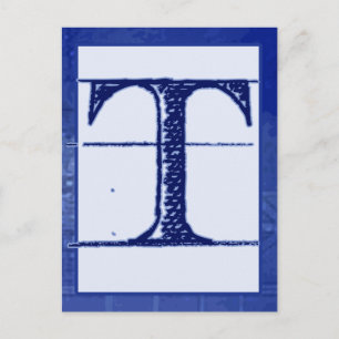 Blueprint Letter "T" Typografie Banner Kaart