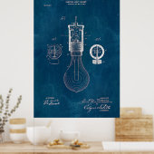 Blueprint Light Bulb Patent Poster (Keuken)