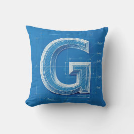 Blueprint Monogram Letter G Kussen