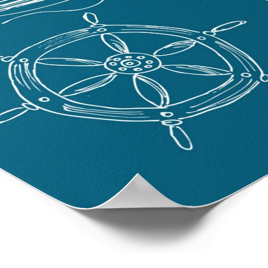 Blueprint Nautical Graphic Pattern Poster (Hoek)