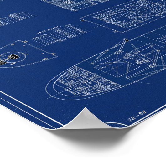 Blueprint of Lake Freighter SS War Dance Print (Hoek)