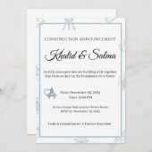 Blueprint of Love: Construction Theme Wedding Invi Kaart (Voorkant / Achterkant)