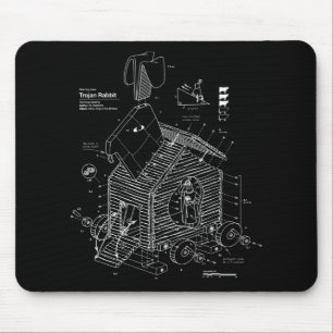 Blueprint Trojan Horse Rabbit Funny Muismat