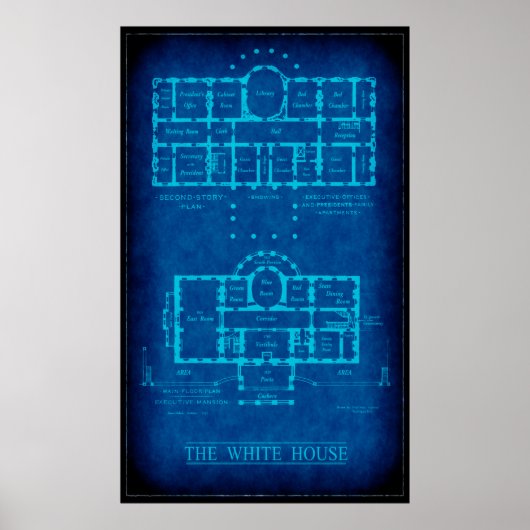 BLUEPRINT VAN HET WIT-HUIS POSTER (Voorkant)