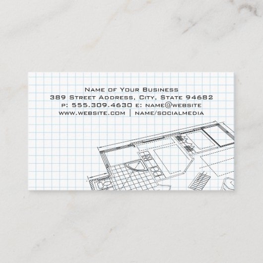 Blueprints | Architect Logo | Home Properties Visitekaartje (Achterkant)