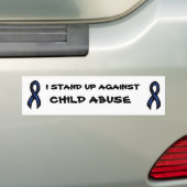 blueribbon, blueribbon, IK STAND TEGEN, CHI... Bumpersticker (Op auto)