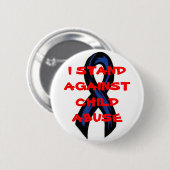 Blueribbon, IK BEN TEGEN KINDERMISHANDELING Ronde Button 5,7 Cm (Voorkant /achterkant)