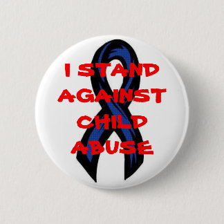 Blueribbon, IK BEN TEGEN KINDERMISHANDELING Ronde Button 5,7 Cm