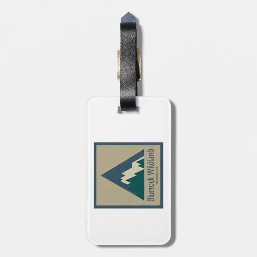 Bluerock Wildland Provinciaal Park Rustiek Bagagelabel (Achterkant verticaal)