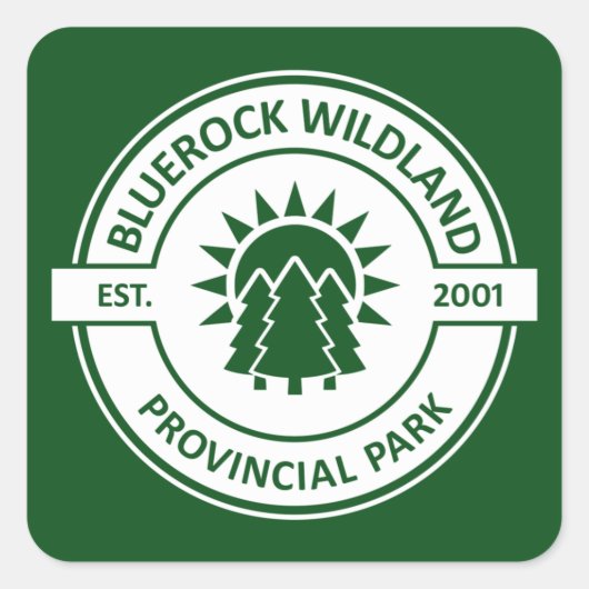 Bluerock Wildland Provincial Park Sun Trees Vierkante Sticker (Voorkant)