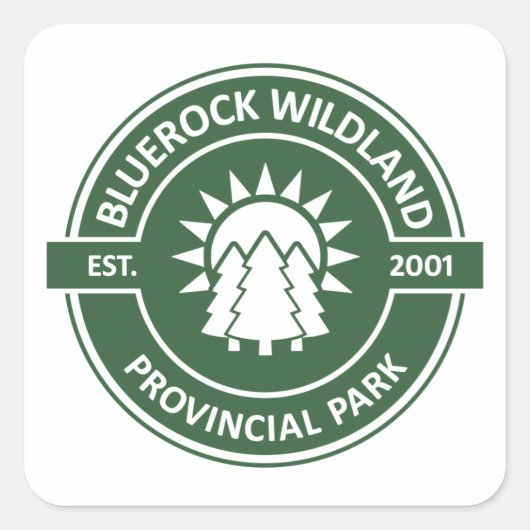 Bluerock Wildland Provincial Park Sun Trees Vierkante Sticker (Voorkant)