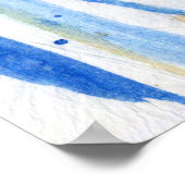 Blues 001 Abstract Waterverf getextureerd papier Poster (Hoek)