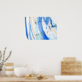 Blues 001 Abstract Waterverf getextureerd papier Poster (Keuken)