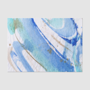 Blues 003 Abstract Waterverf gekleurd weefselpapie Tissuepapier