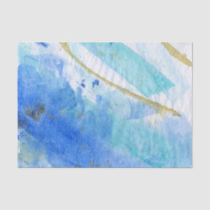 Blues 005 Abstract Waterverf gekleurd weefselpapie Tissuepapier