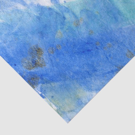 Blues 005 Abstract Waterverf gekleurd weefselpapie Tissuepapier (Detail)