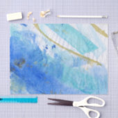 Blues 005 Abstract Waterverf gekleurd weefselpapie Tissuepapier (Craft)