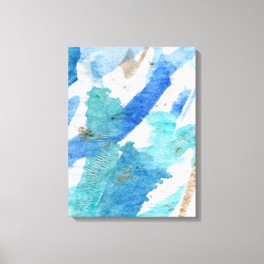 Blues 008 Abstract Aquarel Textuur Canvas (Voorkant)