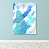 Blues 008 Abstract Aquarel Textuur Canvas (Insitu (Houten vloer))