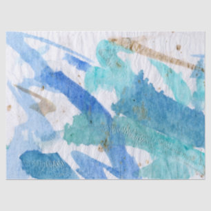 Blues 008 Abstract Waterverf gekleurd weefselpapie Tissuepapier