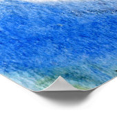 Blues 010 Abstract Waterverf getextureerd papier Poster (Hoek)