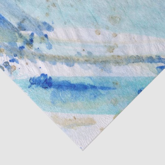 Blues 012 Abstract Waterverf gekleurd weefselpapie Tissuepapier (Detail)