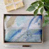 Blues 012 Abstract Waterverf gekleurd weefselpapie Tissuepapier (Geschenk)