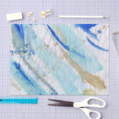 Blues 012 Abstract Waterverf gekleurd weefselpapie Tissuepapier (Craft)