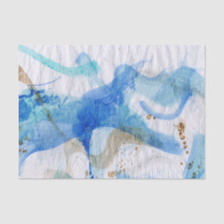 Blues 013 Abstract Waterverf gekleurd weefselpapie Tissuepapier