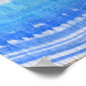 Blues 016 Abstract Waterverf getextureerd papier Poster (Hoek)