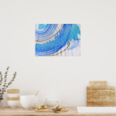 Blues 016 Abstract Waterverf getextureerd papier Poster (Keuken)