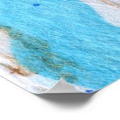 Blues 017 Abstract Waterverf getextureerd papier Poster (Hoek)