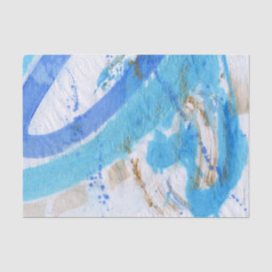 Blues 021 Abstract Waterverf gekleurd weefselpapie Tissuepapier