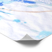 Blues 023 Abstract Waterverf getextureerd papier Poster (Hoek)