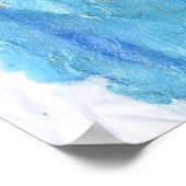 Blues 028 Abstract Waterverf getextureerd papier Poster (Hoek)