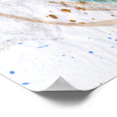 Blues 030 Abstract Waterverf getextureerd papier Poster (Hoek)