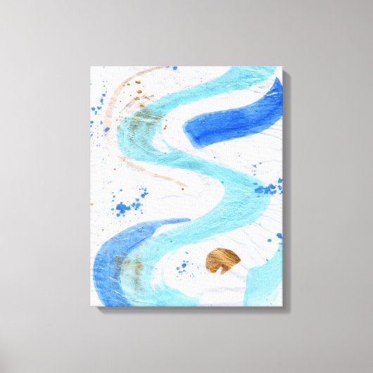 Blues 030 Abstract Waterverf Texture Canvas Afdruk (Voorkant)