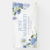 Blues 2 Flowers Just Married Car Banner (Verticaal)