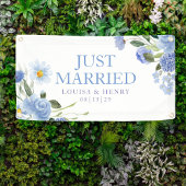 Blues 2 Flowers Just Married Car Banner