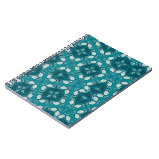 Blues Abstracte Spiraal Foto Notitieboek (Linkerzijde)