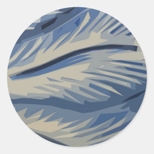 Blues Abstrat Ronde Sticker (Voorkant)