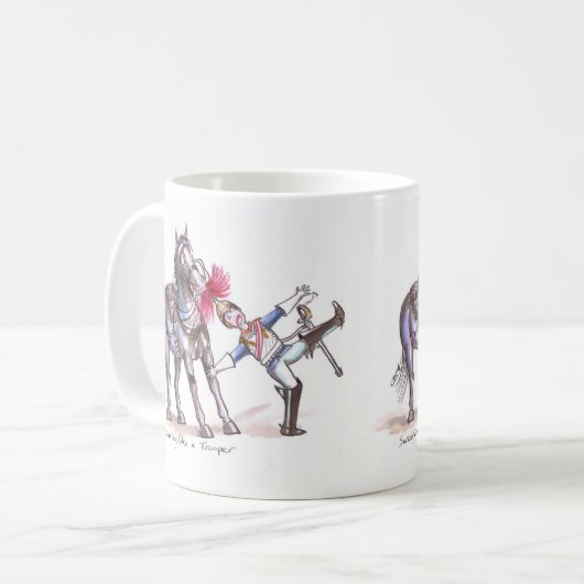 Blues and Royals grappige cartoon mok (Voorkant links)