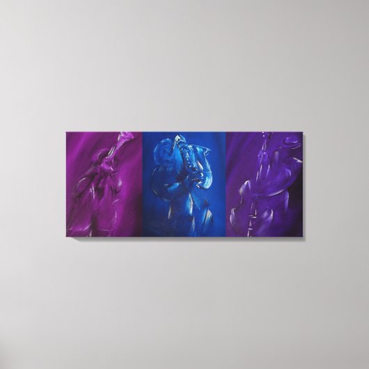 Blues Band Trio Canvas Afdruk (Voorkant)