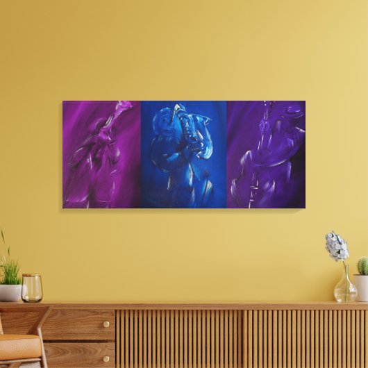 Blues Band Trio Canvas Afdruk (Insitu (Woonkamer))