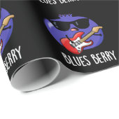 Blues Berry Grappig Fruit Pun Dark BG Cadeaupapier (Rol Hoek)