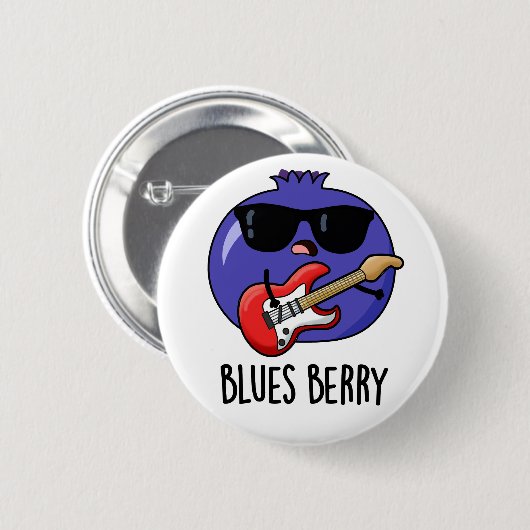 Blues Berry Grappige Fruit Pun Ronde Button 5,7 Cm (Voorkant /achterkant)