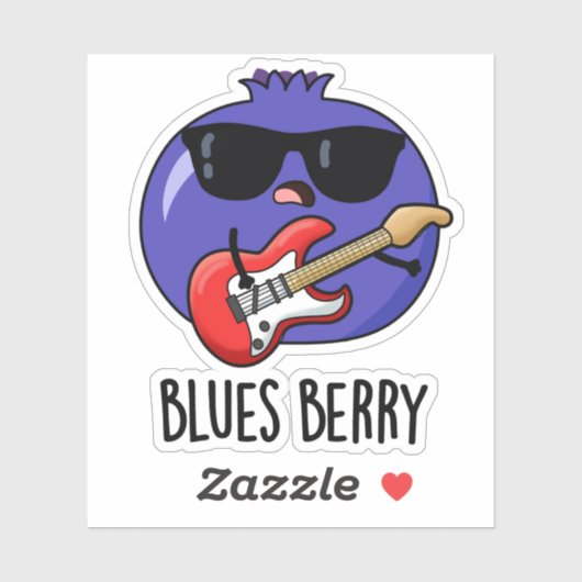 Blues Berry Grappige Fruit Pun Sticker (Vel)