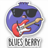 Blues Berry Grappige Fruit Pun Sticker (Voorkant)